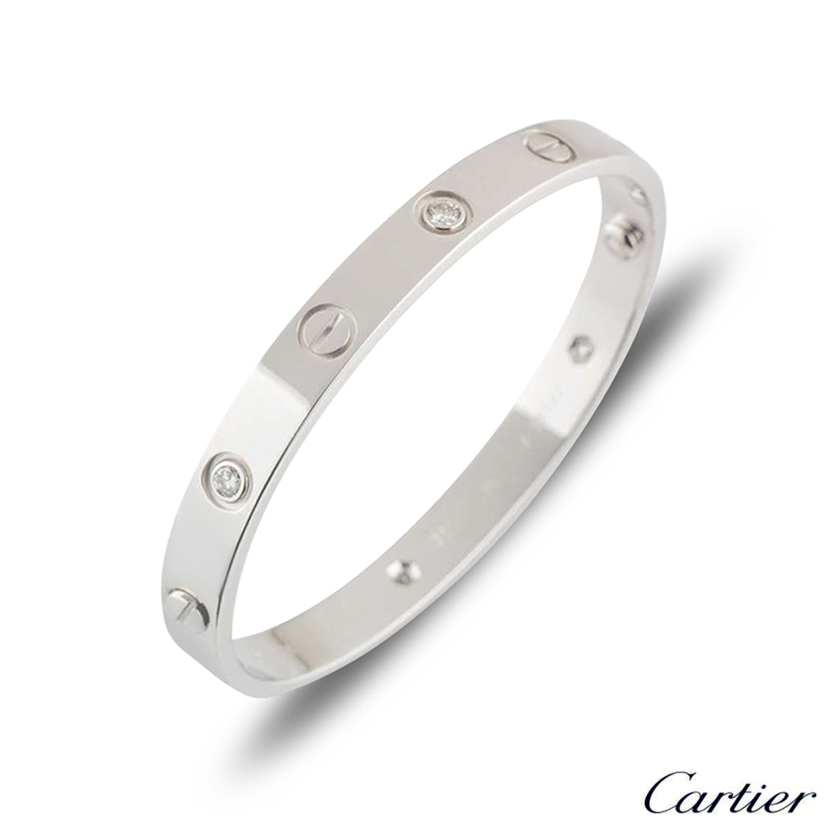 cartier love bracelet white gold size 19